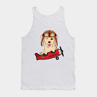 Cute golden retriever is in a vintage plane Tank Top